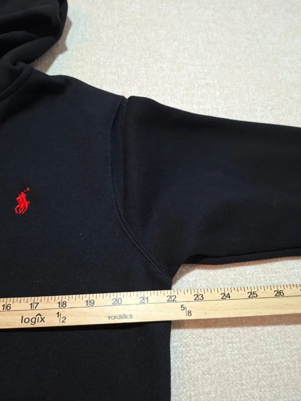 Polo Ralph Lauren Black Full Zip Hoodie Red Pony Logo Size L